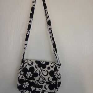 Vera Bradley Black and White Floral Crossbody Bag